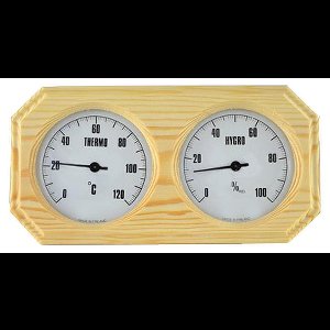 Saunia - Sauna thermometer met hygrometer, vurenhout