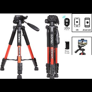 Professioneel Universeel Lichtgewicht DSLR Camerastatief - Voor de Sony / Canon / Nikon Camera – Tripod 140CM - Oranje