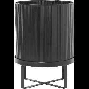Ferm Living - Bau Pot - Bloempot met schaal - Zwart - Small