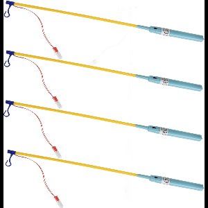 Lampionstokjes - 10x - lichtblauw - met lichtje - 50 cm