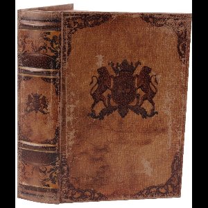 Baroque - Opberger - Opbergboek Wapenschild 27 cm - Bruin - 27x19x6.5 - PU Leather