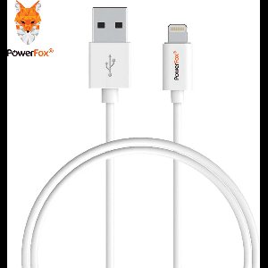 PowerFox®  Lightning naar USB 2.0 A Male oplaadkabel - 1 meter - Wit