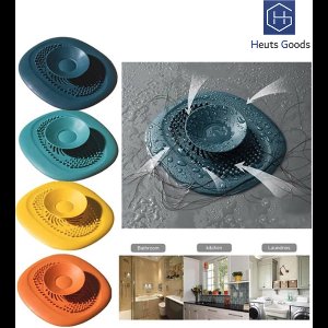 Heuts Goods - Gootsteenzeef - Gootsteenstop - Afvoerzeef - Afvoerstop - Spoelbal - Bad - Douchebak - Keuken - Wasbak - Badkuip - Siliconen - Donkerblauw