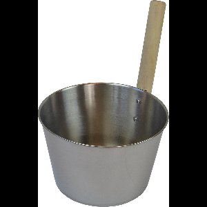 Saunia - Sauna emmer - Roestvrijstaal - 4 liter - met houten steelhandvat