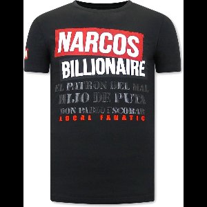 Print Shirt Heren - Narcos - Zwart