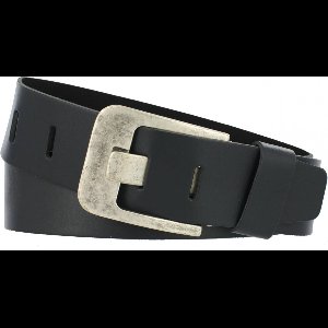 Leren Heren/Dames Riem | 5cm breed | Riemmaat: 85cm (totale lengte: 100cm) | 100% echt leer | Kleur: navy | Nikkelvrije gesp