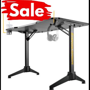 Mat Zwart Gamingbureau met RGB-Verplichting | Rechte poten | Stralex Conqueror