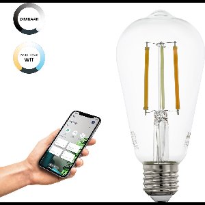 EGLO connect.z  Smart LED Lamp - E27 - Ø 6,4 cm - Instelbaar wit licht - Dimbaar - Zigbee