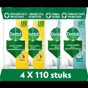 Dettol Doekjes Citrus Oceaan 110st - 4 Stuks - Voordeelverpakking