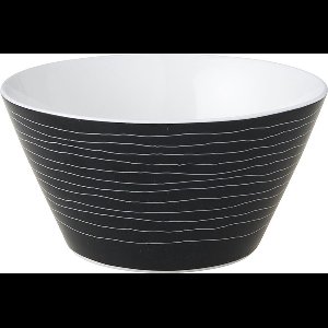 Dutch Rose Zwart-Wit Kom 14 Witte Strepen set van 4