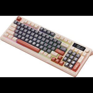 M96 Draadloos RGB Gaming Toetsenbord - Scherm - Multifunctionele Draaiknop - BT5.0/2.4G - PBT Ball Keycaps - Coffee