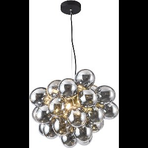 Olucia - Design hanglamp grijs, Cyril - Vorm: Rond