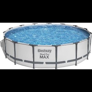 Tubular boven -ground poolkit Bestway Steel Pro Max ™ - 457 x 107 cm - ronde (met filtratiepomp, schaal + tarpauline)