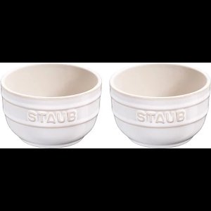 Ramequin S/2  8 Cm Ivory Ceramic By Staub 40511-859