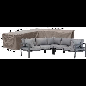 Raffles Covers beschermhoes loungeset / hoekbank (L-vorm) - 250 x 250 H: 70 cm - RHS250small - Waterdicht - Ademend - UV-bestendig - Elastisch rijgkoord - Beschermhoes tuinmeubelen