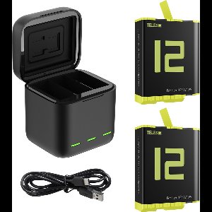 Telesin Oplaadbox met 2 batterijen voor GoPro 9 / GoPro 10 / GoPro 11 / GoPro 12