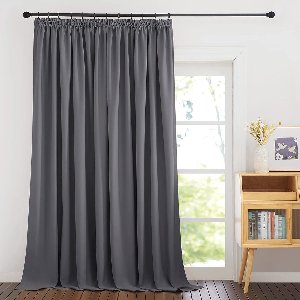 Extra breed gordijn grijs ondoorzichtig plooiband gordijnen woonkamer set van 1 H 245 x B 300 cm verduisteringsgordijn plooiband blackout gordijn ruimteverdeler thermogordijn