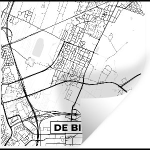 Muurstickers - Sticker Folie - De Bilt - Plattegrond - Stadskaart - Kaart - 120x120 cm - Plakfolie - Muurstickers Kinderkamer - Zelfklevend Behang XXL - Zelfklevend behangpapier - Stickerfolie