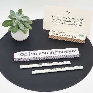 Bedankt cadeau - Stabila duimstok / vouwmeter 2m + 2 potloden + gratis fotohouder - Ideaal geschenk voor helpers tijdens bouwwerken.