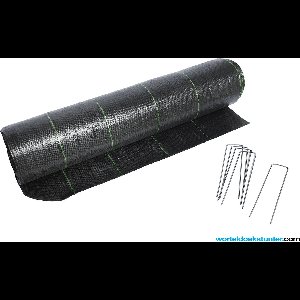 Worteldoek 5,25 breed x 43 meter lang + 150 stuks gratis gronddoekpennen totaal 225,75 M2 Maatwerk worteldoek