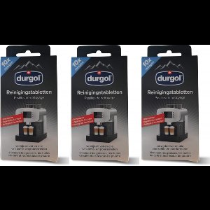 Durgol® | 3 x 10 reinigingstabletten | onderhoud koffiemachine | verwijdert vet en olie van koffie- en poederresten