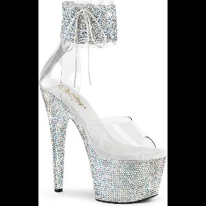 Pleaser - BEJEWELED-724RS-02 Sandaal met enkelband, Paaldans schoenen - US 10 - 40 Shoes - Transparant