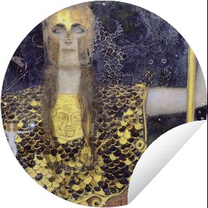 Tuincirkel Pallas Athena - Gustav Klimt - 150x150 cm - Ronde Tuinposter - Buiten