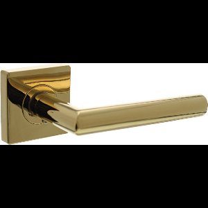 Intersteel Deurkruk Bastian op vierkante rozet 55x55x10 mm messing titaan PVD