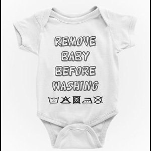 Passie voor Stickers Baby rompertje: Remove baby before washing  50/56