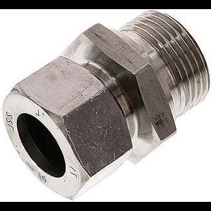 G 3/4'' Buitendraad x 18L RVS Rechte Snijring Koppeling 315 Bar DIN 2353 - FL2S-MC-ST-034G-18-L