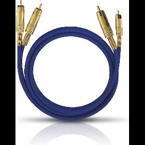 Oehlbach NF 1 Master Cinch Audio Aansluitkabel [2x Cinch-stekker - 2x Cinch-stekker] 10.00 m Blauw Vergulde steekcontac