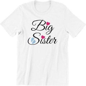 Passie voor Stickers Kinder T-shirt 10jr: Big Sister - Grote Zus