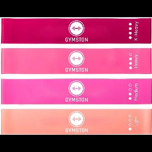 Gymston Weerstandsbanden Set - 4 stuks - Incl. Draagtas en E-Book & Handleiding – Premium Vrouwen Set - Elastiek Fitness band – Fitness banden - Fitness Elastieken, Resistance Band Set , Gymnastiekband , Trainingsbanden Limited Edition
