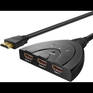 Jumalu HDMI Switch – 3 in 1 HDMI Splitter – 1080p Full HD – Automatisch schakelen – 3 In 1 Uit – LED Indicatie – Pigtail Kabel – Zwart