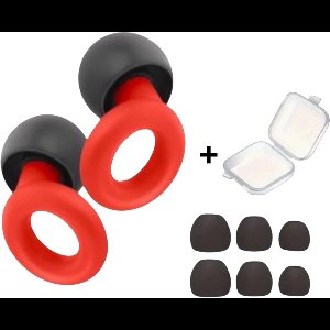 BMJ Trading ® Oordoppen Slapen - Earplugs - Overprikkeling - Earplugs - Rood - SNR 26 dB - Sleep Plugs - Inclusief Opbergdoosje - Festival Oordopjes - Herbruikbare Gehoorbescherming - Sport Oordopjes - Oordoppen Zwemmen - 8 Dop