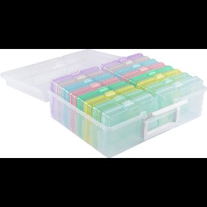Vaessen Creative Opbergbox Pastel – 37,50 x 30 x 13 cm – Incl. 16 Cassettes