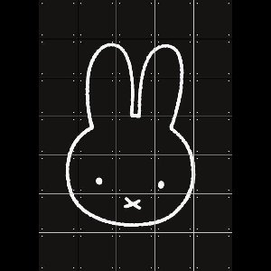 IXXI Nijntje Zwart-Wit, Nijntje - 100 x 140 cm - Gratis ophangtool - Grote wanddecoratie en posters - Minimalistisch, Line art, Illustraties, Speels