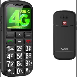 Yarvu ® - Easy - 4G Senioren Mobiele Telefoon - Grote Toetsen & Cijfers - Big Button Mobiel - GSM Ouderen - GSM - SOS Noodknop - Snelkiestoetsen - Zwart