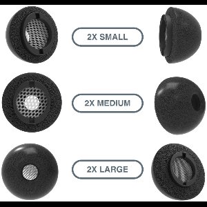 Foam eartips geschikt voor Samsung Galaxy Buds3 Pro Galaxy Buds3 Pro - Zwart - 6× Mix (2×S + 2×M + 2×L) - memory foam opzet oortjes - foamigo®