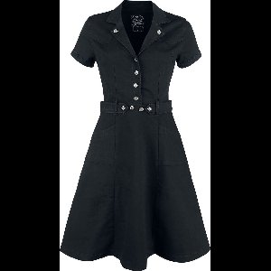 Queen Kerosin Workwear Dress Dames Midi-jurk - zwart - S