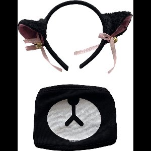 Hiden - Anime Accessoires Set: Schattige Oortjes Haarband & Beer Mondmasker - Uniek Cadeau voor Anime Fans - Anime Accessoires Pakket - Cosplay Accessoires - Anime Fan Cadeau - Japanse Stijl Accessoires - Otaku Modeartikelen