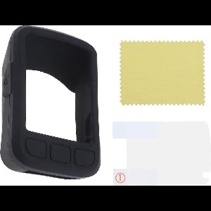 Beschermhoesje + screenprotector voor Wahoo Elemnt Bolt V2 - Siliconen beschermhoes voor fietsnavigatie - zwart