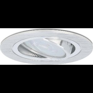 HOFTRONIC Chandler - Kantelbare inbouwspot - LED - Rond zaagmaat 75mm - RVS - Dimbaar - 5 Watt - 350 lumen - 230V - 4000K Neutraal wit - Verwisselbare GU10 - Plafondspots - Inbouwspot voor binnen - 2 jaar garantie