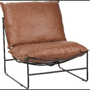 Colenis® - Sofa Relax Fauteuil – Cognac – Soft-Touch Bekleding – Metaal Frame