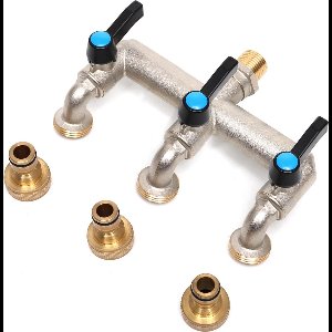 Stunq® Brass Water Splitter Met Driewegkraan Voor Tuin En Irrigatie Toepassingen