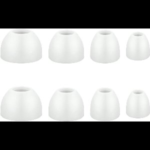 Ibley Siliconen oortips voor B&O Beoplay H3/H5/E4/E6/E8/EQ Licht grijs - Siliconen Earplug - S/M/L/XL formaat - 4 paar - 4 maten - Beoplay H3/H5/E4/E6/E8/EQ oortips