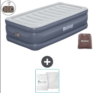 Bestway luchtbed - 1-Persoons - 97 x 191 x 51 cm - Grijs - Inclusief pomp en Hoeslaken