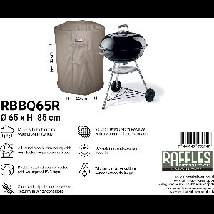 Raffles Covers BBQ hoes - ⌀ 65 H: 85 cm - RBBQ65R - Waterdicht - Ademend - UV-bestendig - Elastisch rijgkoord - Beschermhoes tuinmeubelen