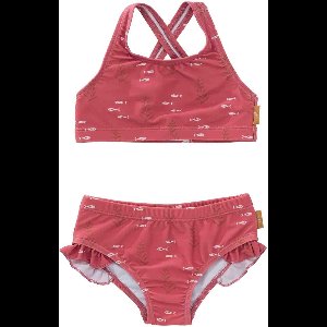 Fresk UV Bikini voor Meisjes - 86/92 - Zwemkleding met UV-bescherming UPF 50 - Sneldrogend - Tweedelig Zwempak - Bikiniset met Ruches - Amber - Ocean