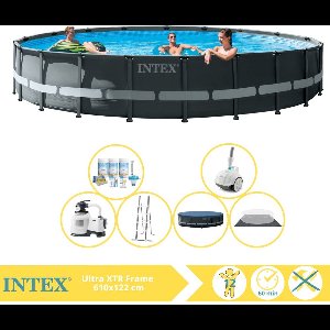 Intex Ultra XTR Frame Zwembad - Opzetzwembad - 732x132 cm - Inclusief Onderhoudspakket en Zwembad Stofzuiger